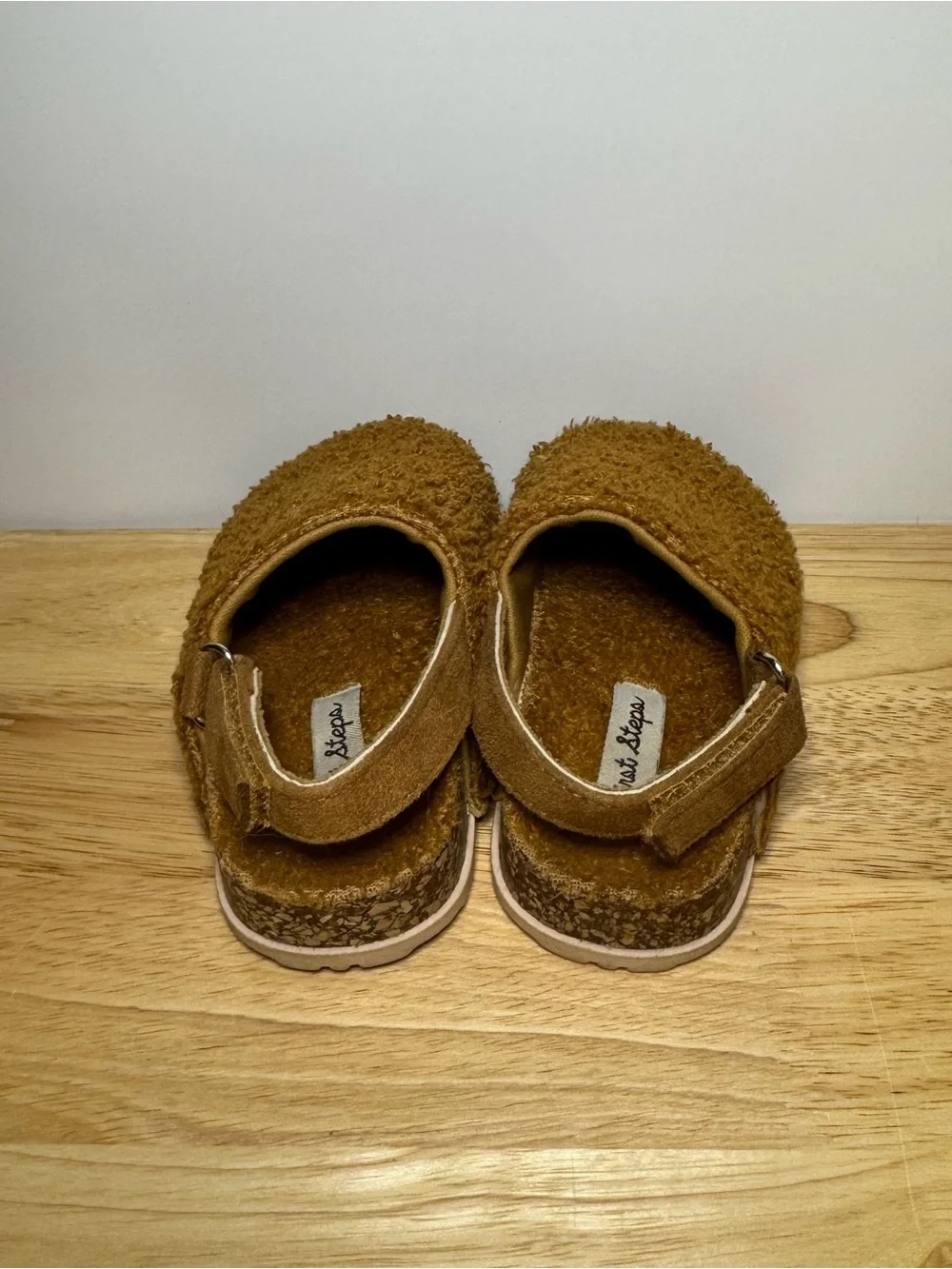 First Step Toddler Girl 6 Brown Faux Fur Clog Moccasin Shoe Comfy Casual Kidcore
